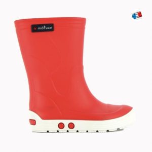 Méduse – Bottes Enfant Airport Carmin/Blanc