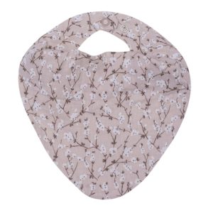 WOOLY ORGANIC – Bavoir Beige à fleurs