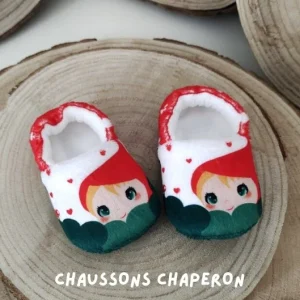 Chaussons bébé - petit chaperon rouge