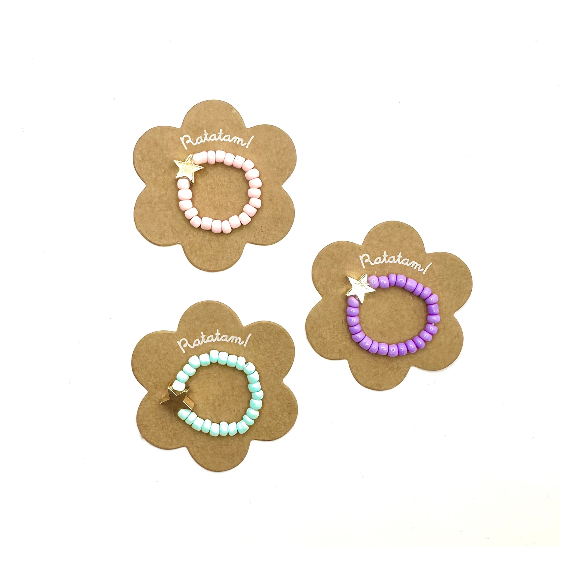 Bague élastique étoile – rose – Image 2