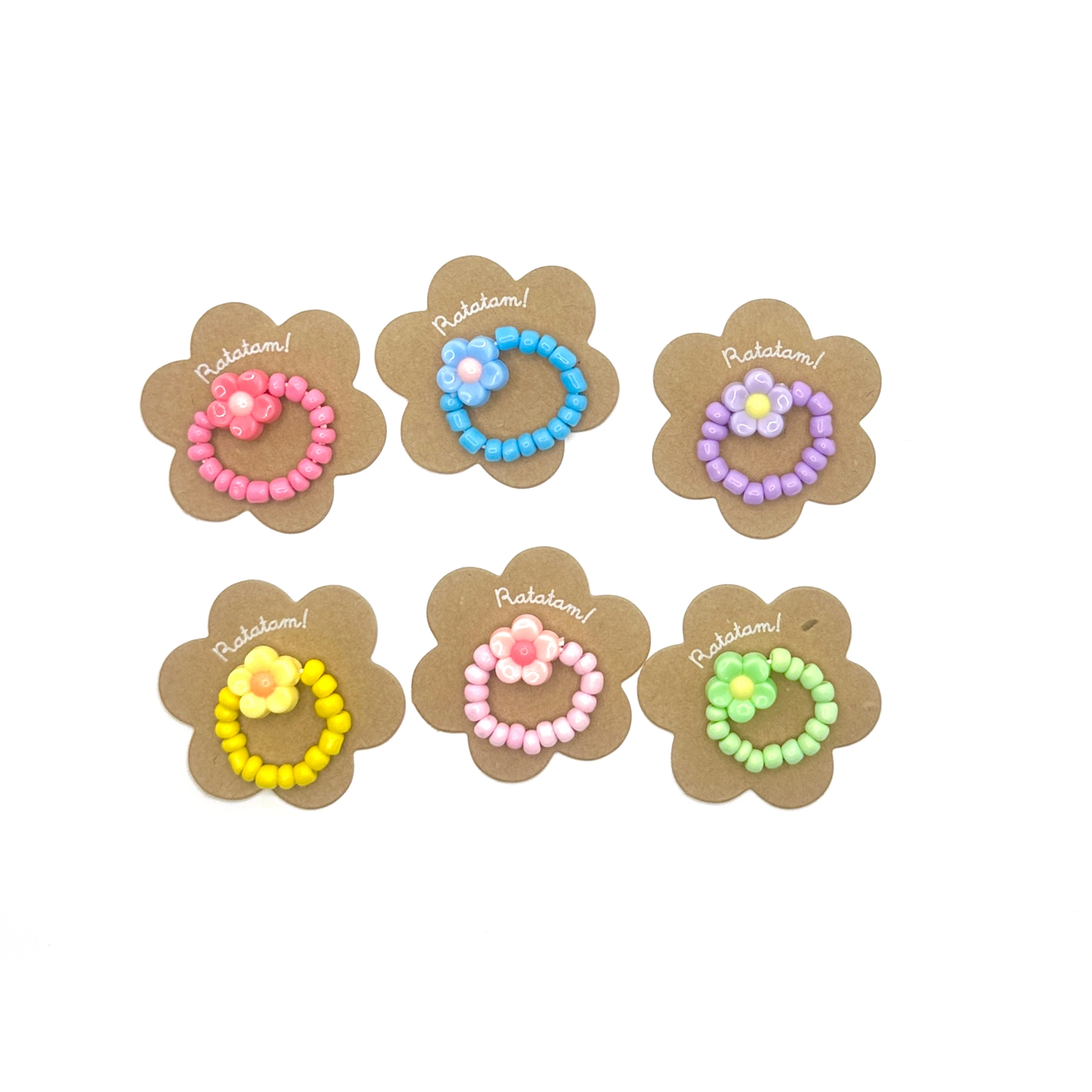 Bague élastique fleurs – jaune – Image 2