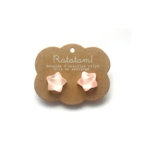 Paire de boucles d&rsquo;oreille clip ETOILES – Rose