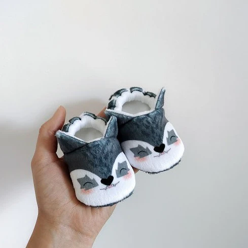 Chaussons bébé - loup