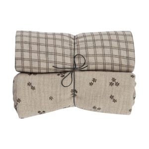 WOOLY ORGANIC – Lot 2 langes en mousseline – Gray carreaux