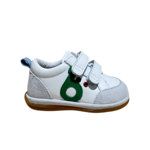 BENJIE – Baskets Myrtille Logo – Blanc/vert/bleu