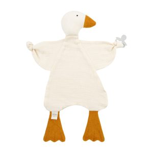 WOOLY ORGANIC – Doudou Oie en mousseline – Écru
