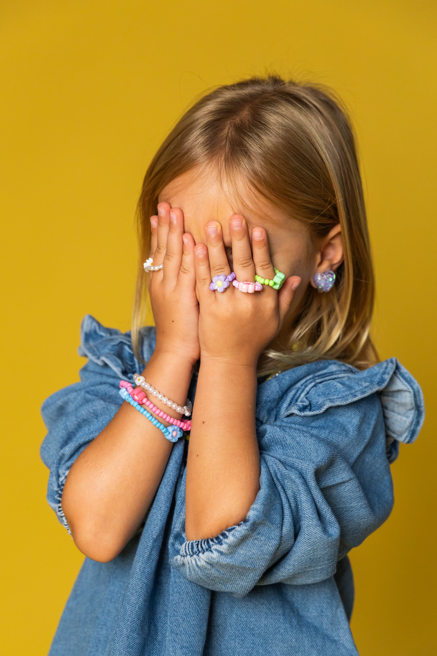 Bague élastique fleurs – jaune – Image 7
