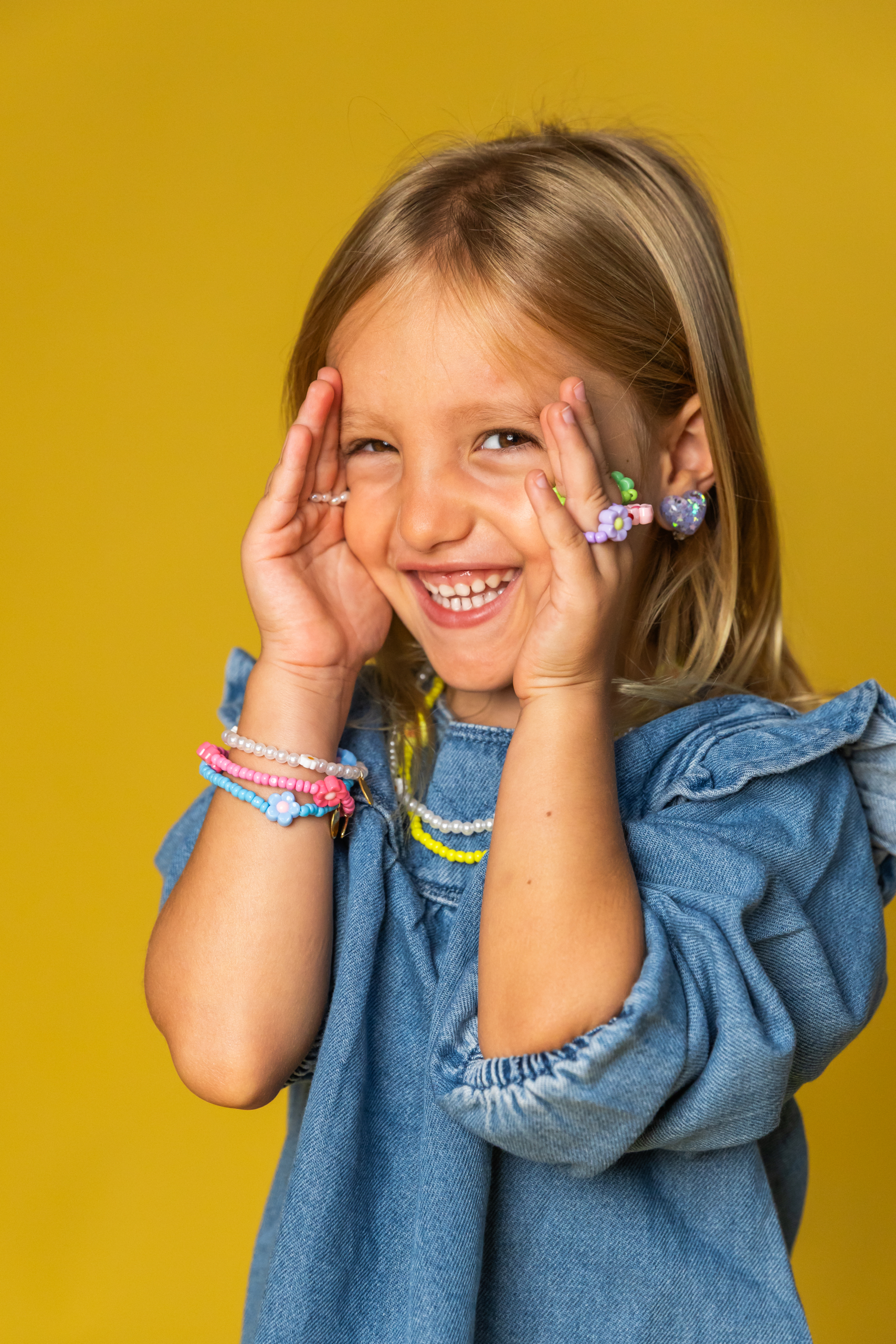 Bague élastique fleurs – bleu – Image 8